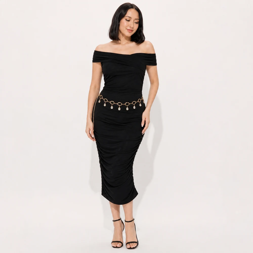 its-a-celebration-gold-crystal-chain-belt-black-fullbody-05 Wholesale Gold-Tone Rhinestone Drop Chain Belt - main view
